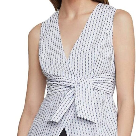 BCBGMaxAzria Ikat Striped Faux Wrap Top S NWT - Picture 16 of 16